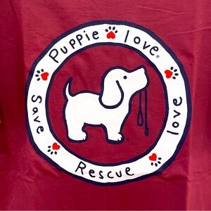 NWT Maroon Puppie Love Logo Tee